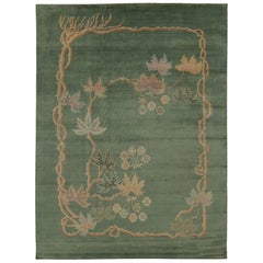 Rug 
Kilim’s Chinese Art Deco Inspired Rug, Green with Elegant Vine Scroll