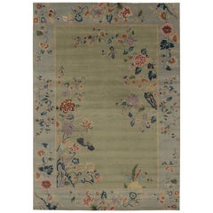 Rug 
Kilim’s Chinese Art Deco Inspired Rug, Light Green with Whimsical Florals