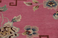 Rug & Kilim’s Chinese Art Deco-Inspired Rug, Pink with Greek Key Border
