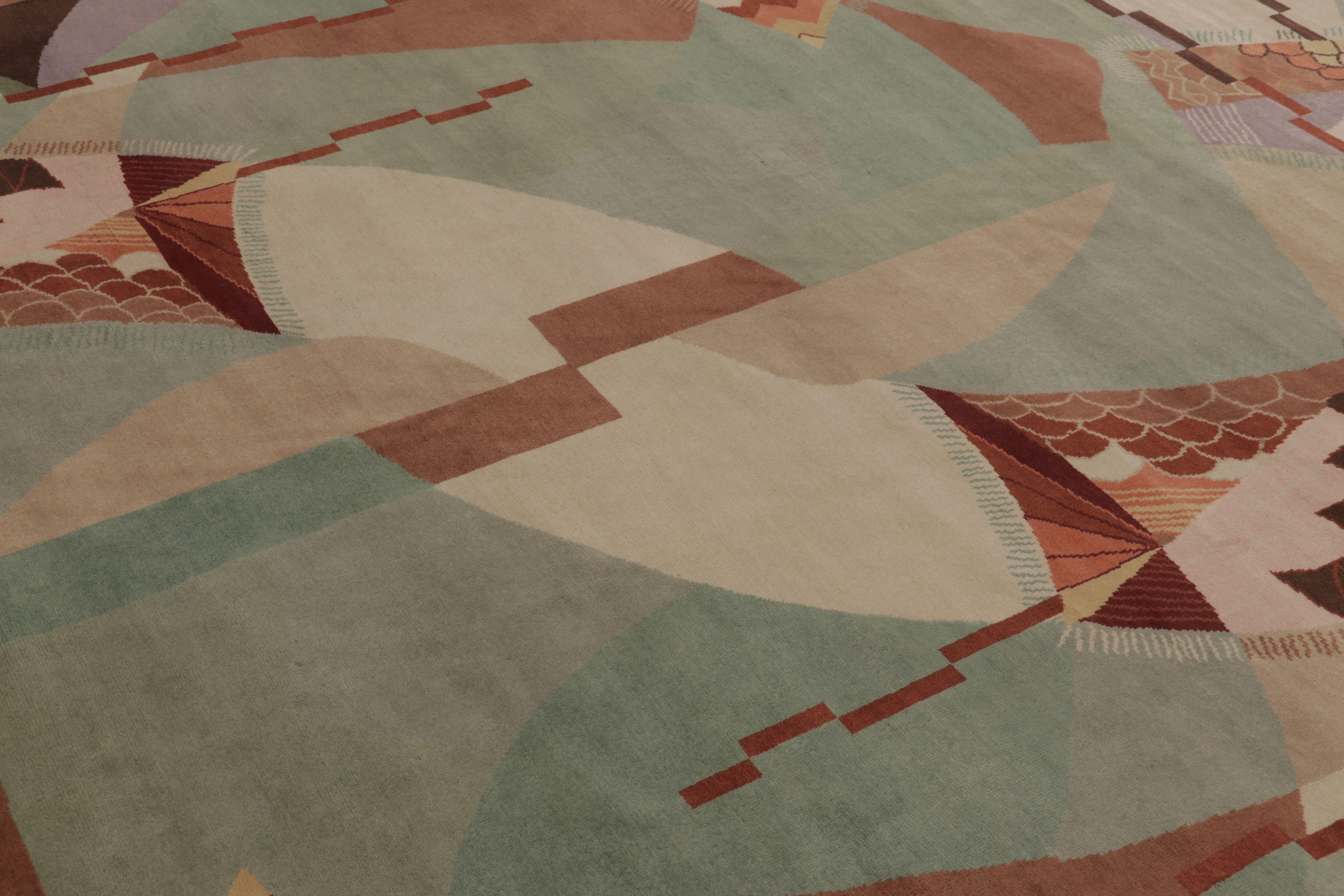 Rug & Kilims chinesischer, vom Art déco inspirierter Teppich mit kühnem, dynamischem geometrischem Muster im Zustand „Neu“ im Angebot in Long Island City, NY