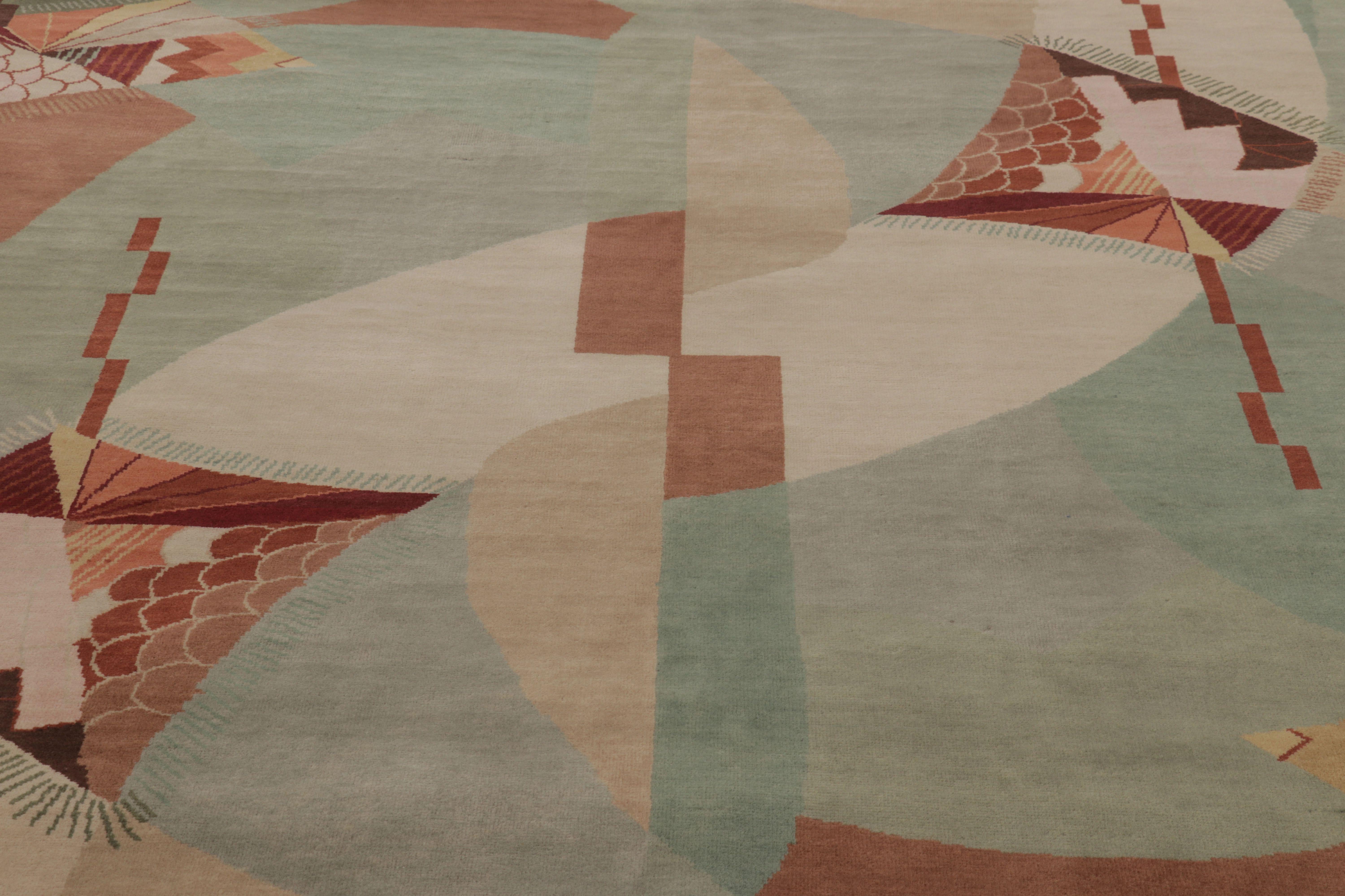 Rug & Kilims chinesischer, vom Art déco inspirierter Teppich mit kühnem, dynamischem geometrischem Muster (21. Jahrhundert und zeitgenössisch) im Angebot