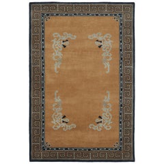 Rug
Kilim’s Chinese Art Deco Inspired Square Rug, Brown with Greek Key Border