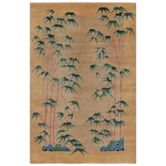 Rug & Kilim’s Chinese Art Deco Nichols Style Rug with Floral Patterns