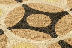 Rug & Kilim's Abaca-Muster, Schwarz mit Beige-Braun- und Gelb-Mustern