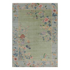 Rug
Kilim
s Chinese Art Deco Style Floral Rug in Green and Blue