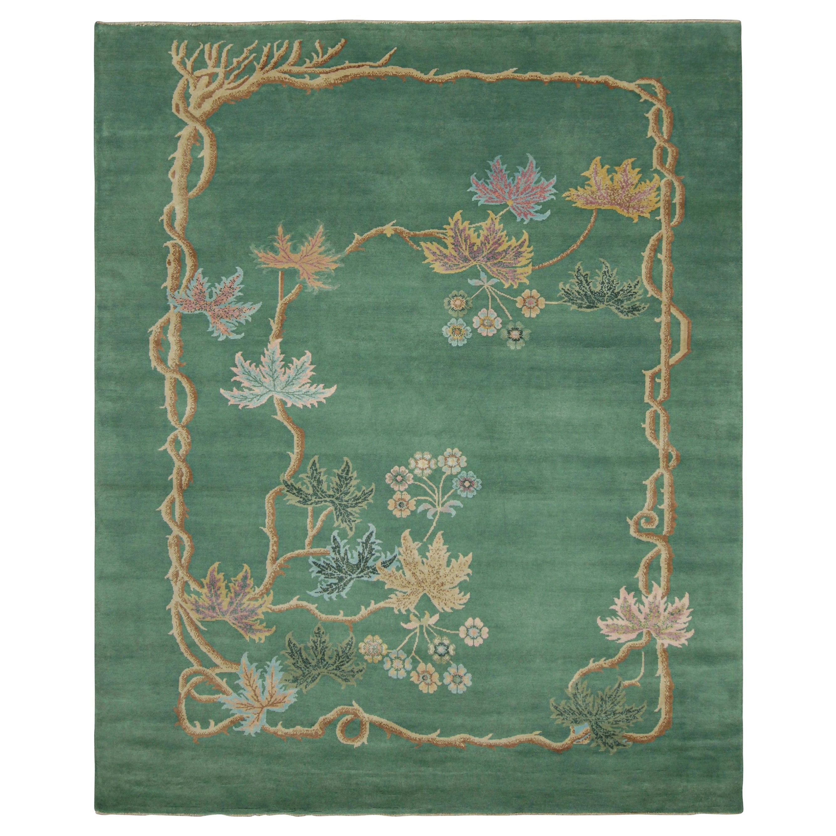 Rug
Kilim
s Chinese Art Deco Style Rug, Forest Green with Floral Patterns (tapis chinois de style Art déco, vert forêt avec motifs floraux)
