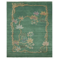 Rug
Kilim
s Chinese Art Deco Style Rug, Forest Green with Floral Patterns (tapis chinois de style Art déco, vert forêt avec motifs floraux)
