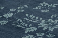 Rug & Kilim’s Chinese Art Deco Style Rug, Gold Tones with Bamboo Floral Patterns
