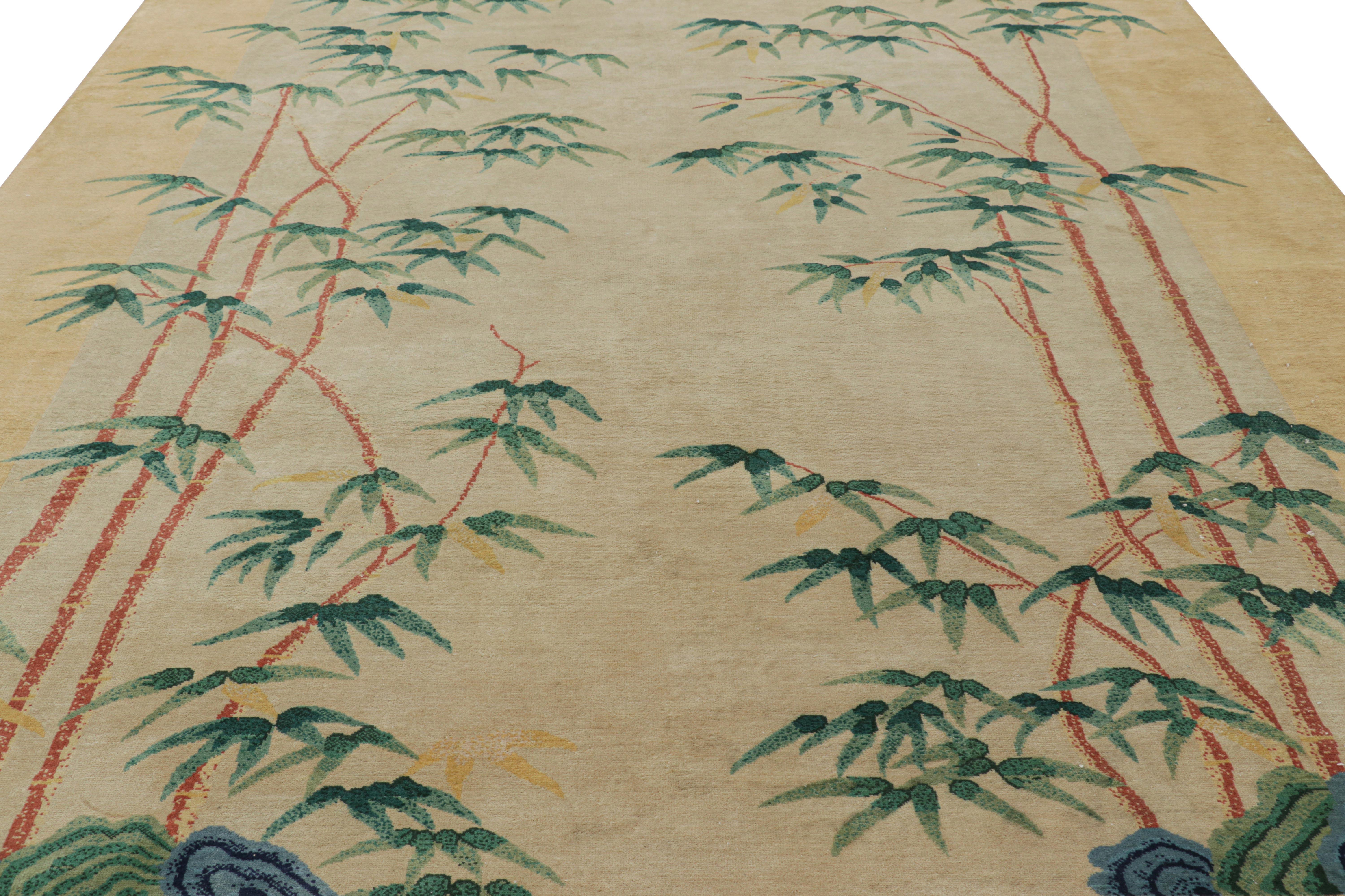 This 9x12 rug is a new addition to the Chinese Art Deco rug collection by Rug & Kilim—made with hand-knotted wool, in a design inspired by 1920s period pieces and iconic works of the Chinoiserie style.

On the Design: 

Admirers of the craft will