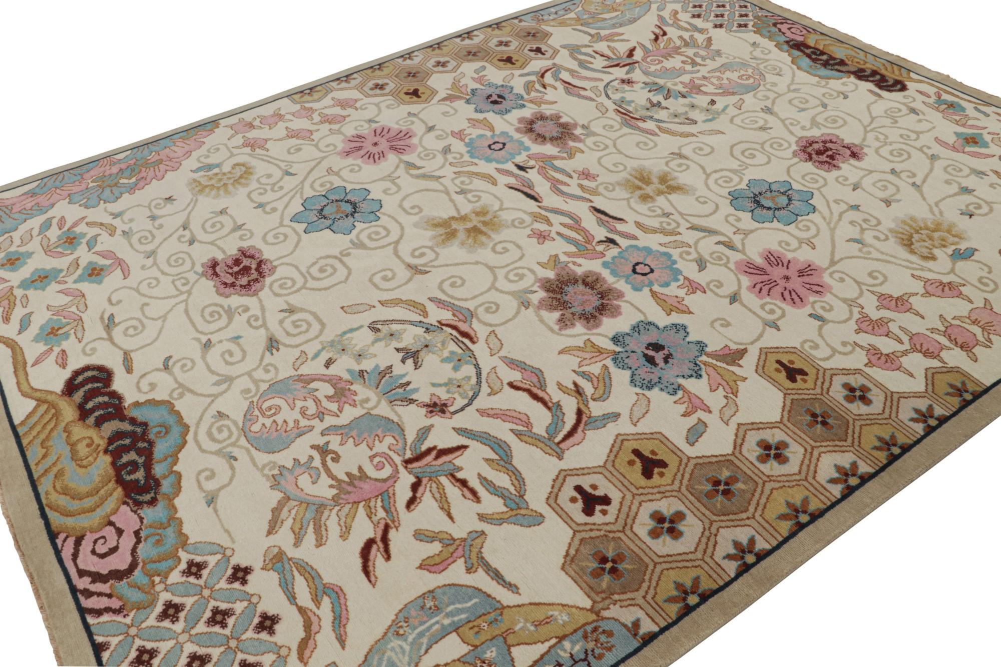 This 8x10 rug is an exciting new addition to the Art Deco rug collection by Rug & Kilim. 

On the Design: 

Hand-knotted in wool, this contemporary rug recaptures the Chinese Art Deco rug style of the 1920s. The rug enjoys an all-over pattern with