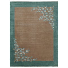Tapis chinois de style Art déco de Rug 
Kilim en brun et sarcelle, avec motifs floraux