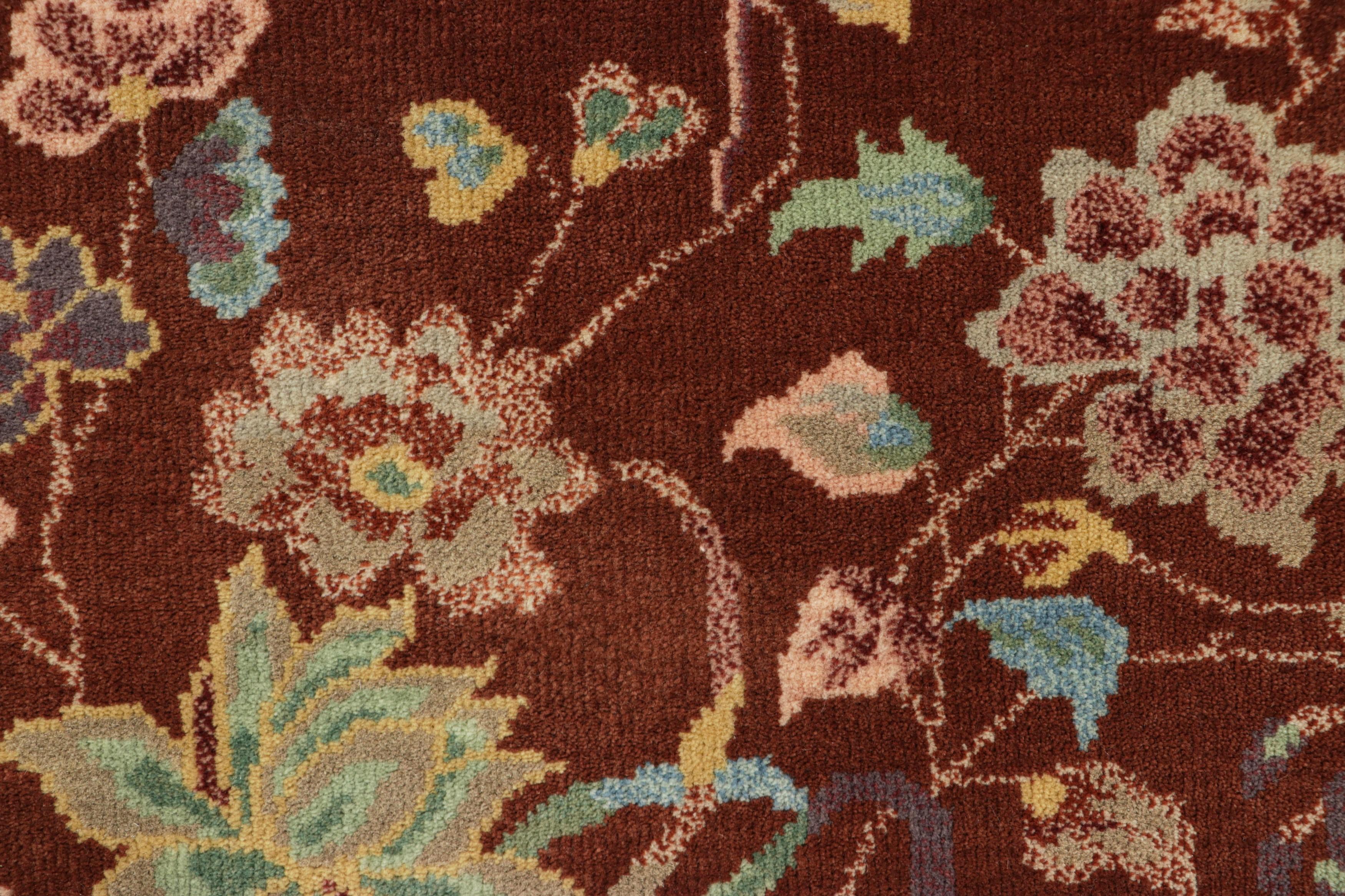 Art Déco Rug & Kilim è un tappeto in stile Art Deco cinese di colore marrone con motivi floreali in vendita