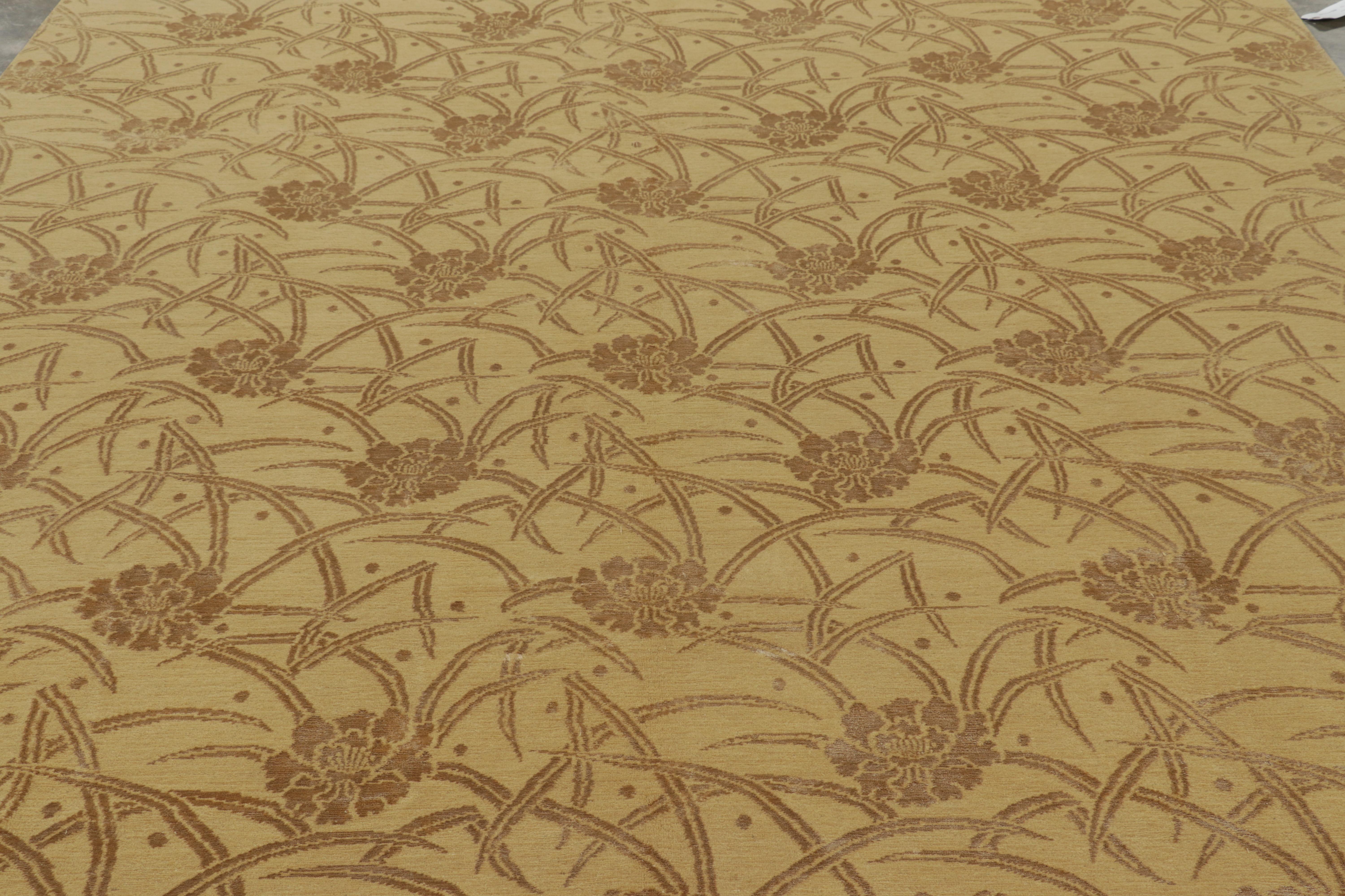 Made with hand-knotted wool and silk in one of our most luxurious Nepalese pile qualities, this 9x12 modern rug by Rug 
Kilim is named “Bamboo” for its favor of bamboo-style floral patterns. 

On the Design: 

Admirers of the craft will