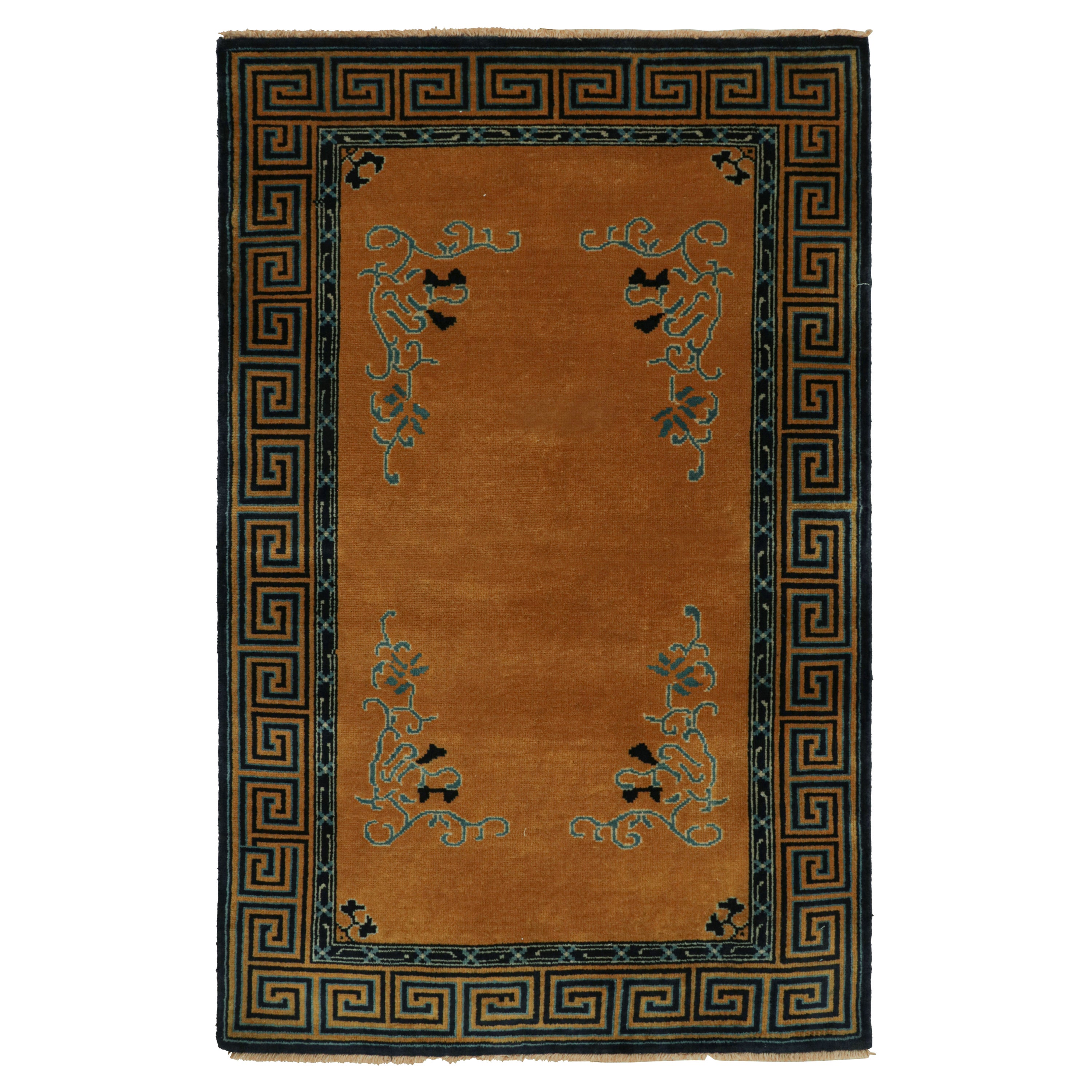 Rug
Kilim - Tappeto cinese in stile Art Deco in oro con motivo floreale