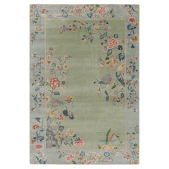 Rug
Kilim
s Chinese Art Deco Style Rug in Green and Blue with Floral Patterns (tapis chinois de style Art déco en vert et bleu avec des motifs floraux)