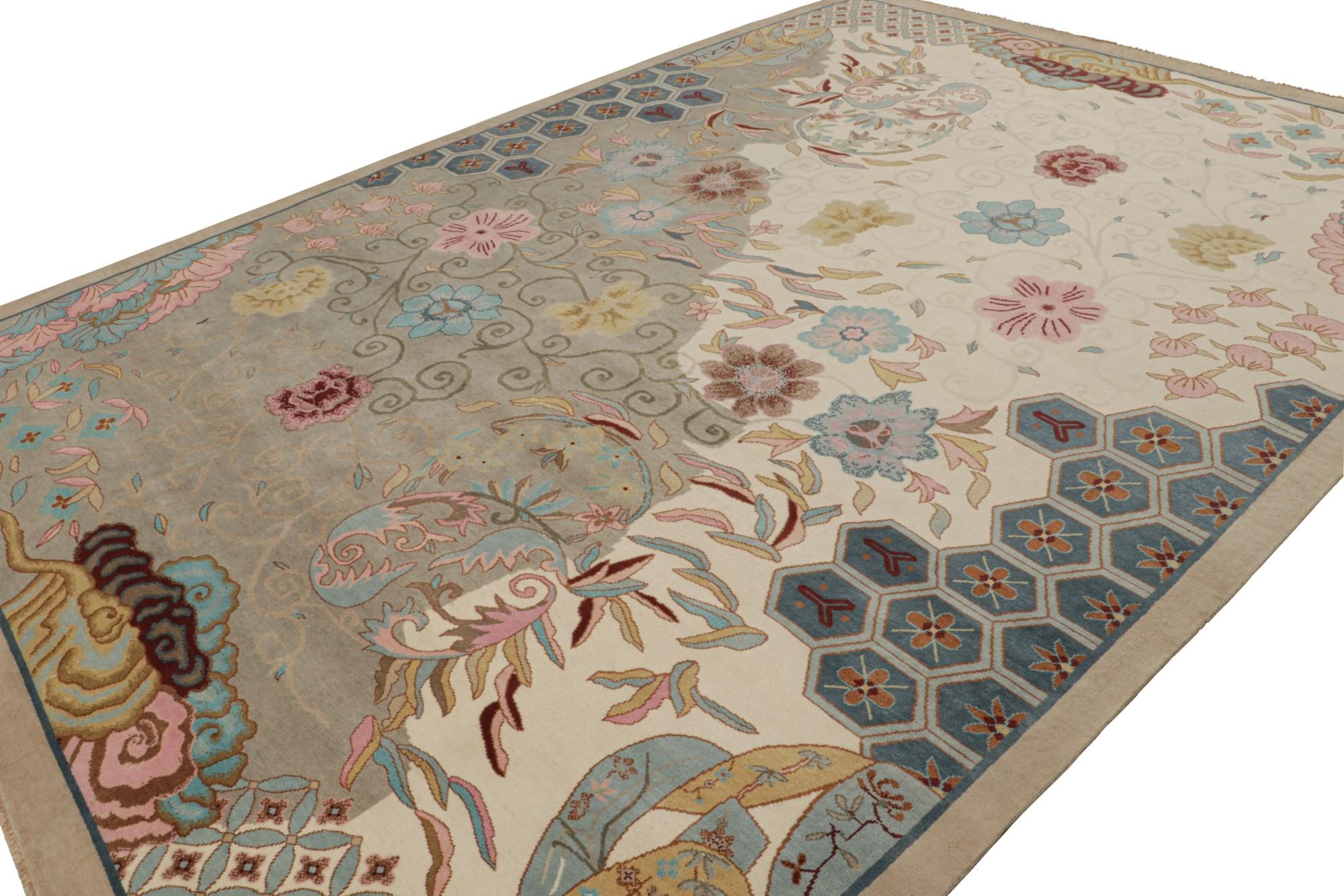 This 10x14 rug is an exciting new addition to the Art Deco rug collection by Rug & Kilim. 

On the Design: 

Hand-knotted in wool, this contemporary rug recaptures the Chinese Art Deco rug style of the 1920s. The rug enjoys an all-over pattern with