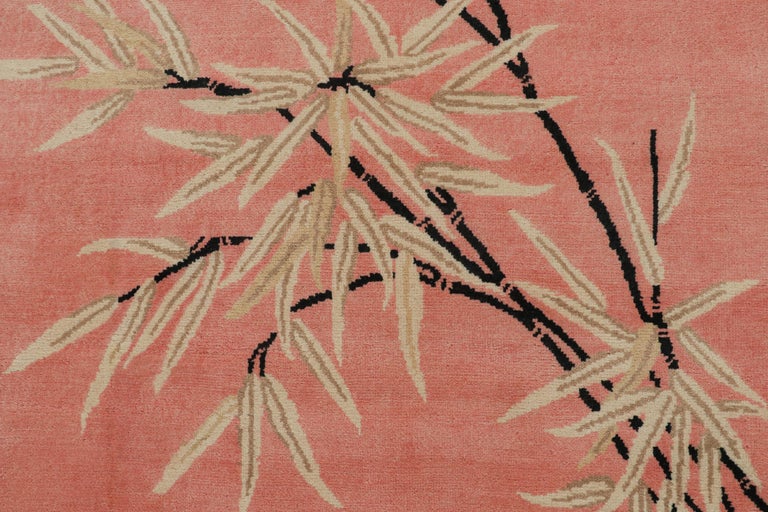 Rug and Kilim's Chinese Art Deco Style Rug in Pink with Floral Patterns ...