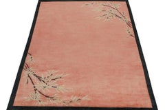 Rug & Kilim's Chinese Art Deco Style Rug in Pink with Floral Patterns