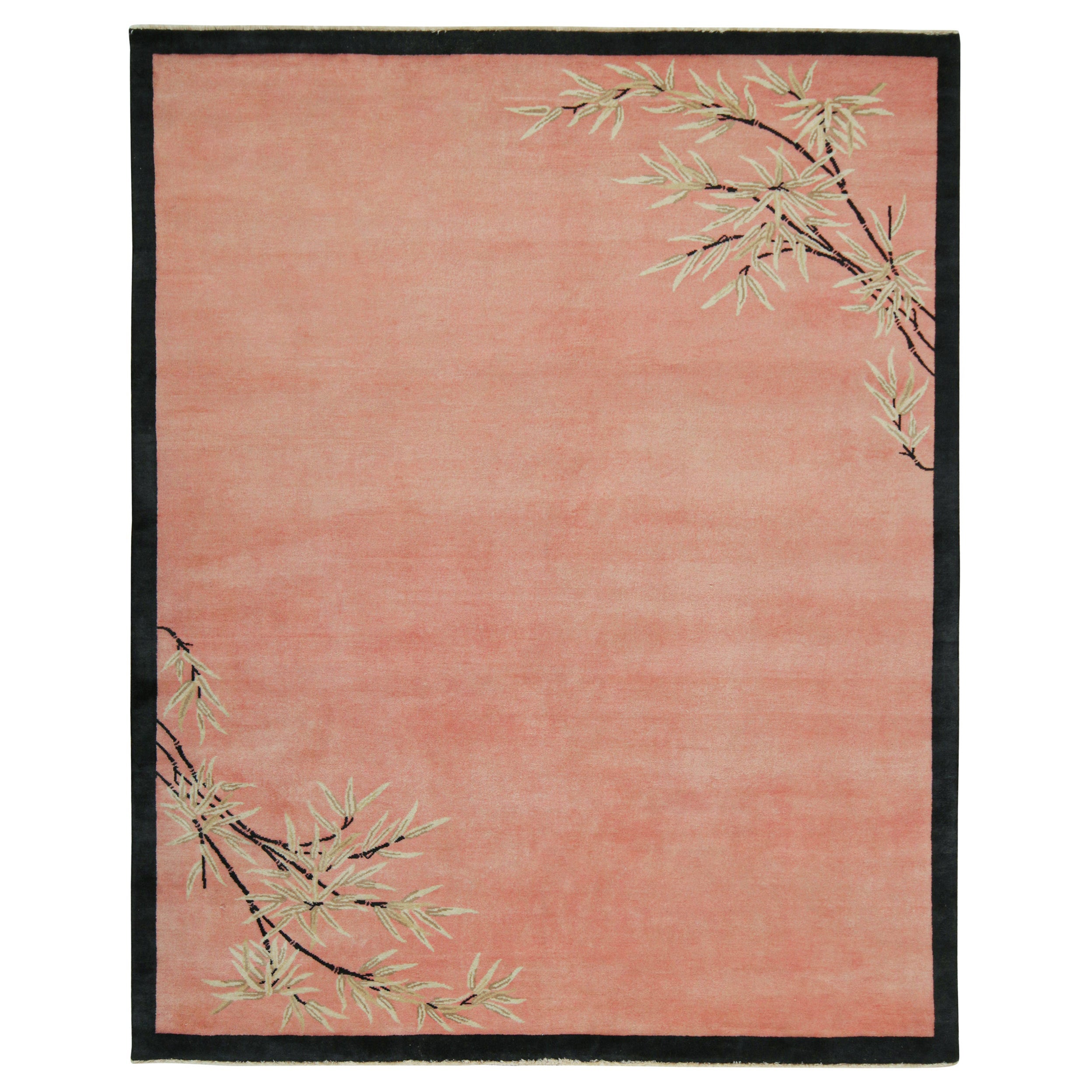 Rug & Kilim è un tappeto in stile Art Deco cinese in rosa con motivi floreali