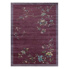 Rug
Kilim
s Chinese Art Deco Style Rug in Purple with Colorful Floral Patterns (tapis chinois de style Art déco en violet avec des motifs floraux colorés)
