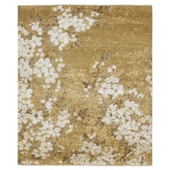 Alfombra china estilo Art Déco de Rug
Kilim, motivos florales en blanco y dorado tostado