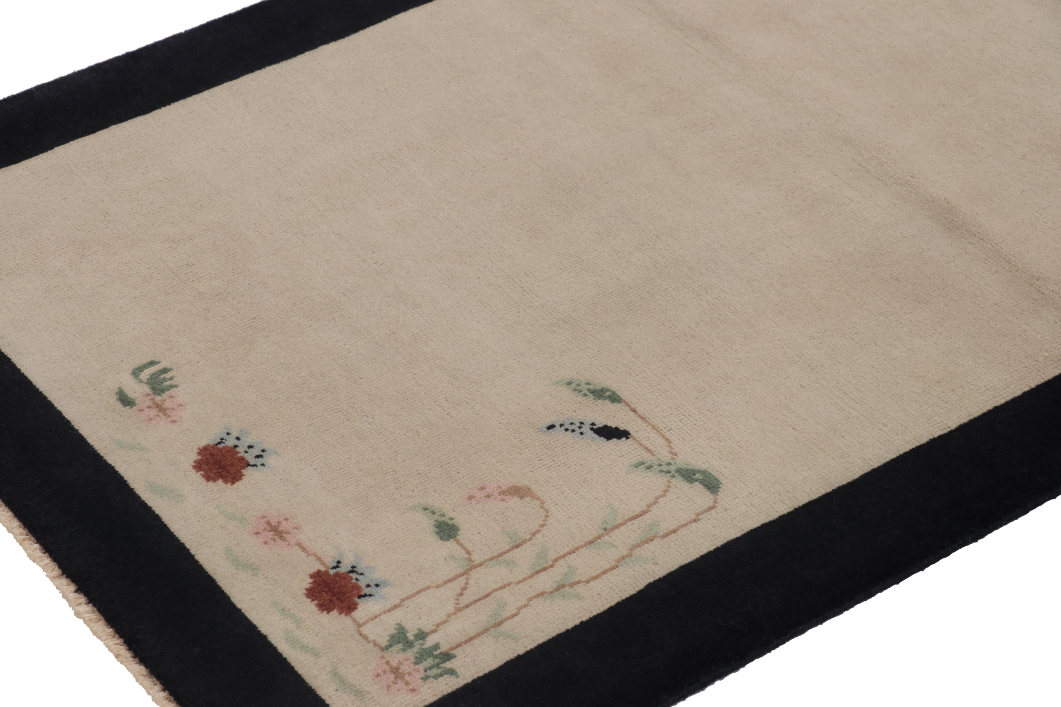 This hand-knotted wool 3x5 rug is a contemporary rug representing Rug & Kilim’s Chinese Art Deco rug collection. The design reimagines 1920s period pieces and other rare vintage and antique rug designs of the Chinoiserie aesthetic. 

On the Design: