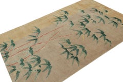 Tapis chinois de style Art déco de Rug & Kilim, avec motifs floraux en bambou