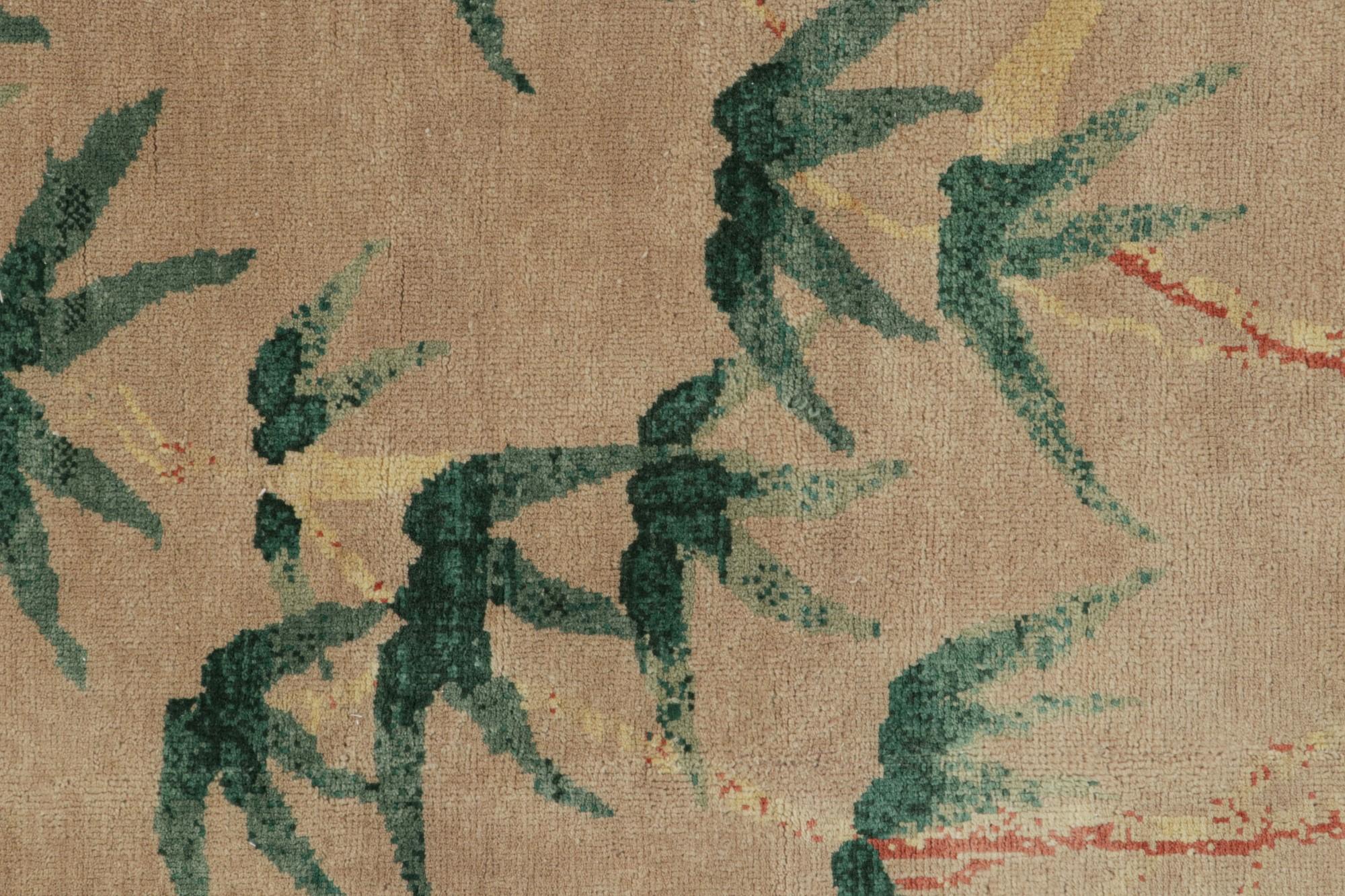 Rug & Kilims chinesischer Teppich im Art-Déco-Stil, mit floralen Bambusmustern im Zustand „Neu“ im Angebot in Long Island City, NY