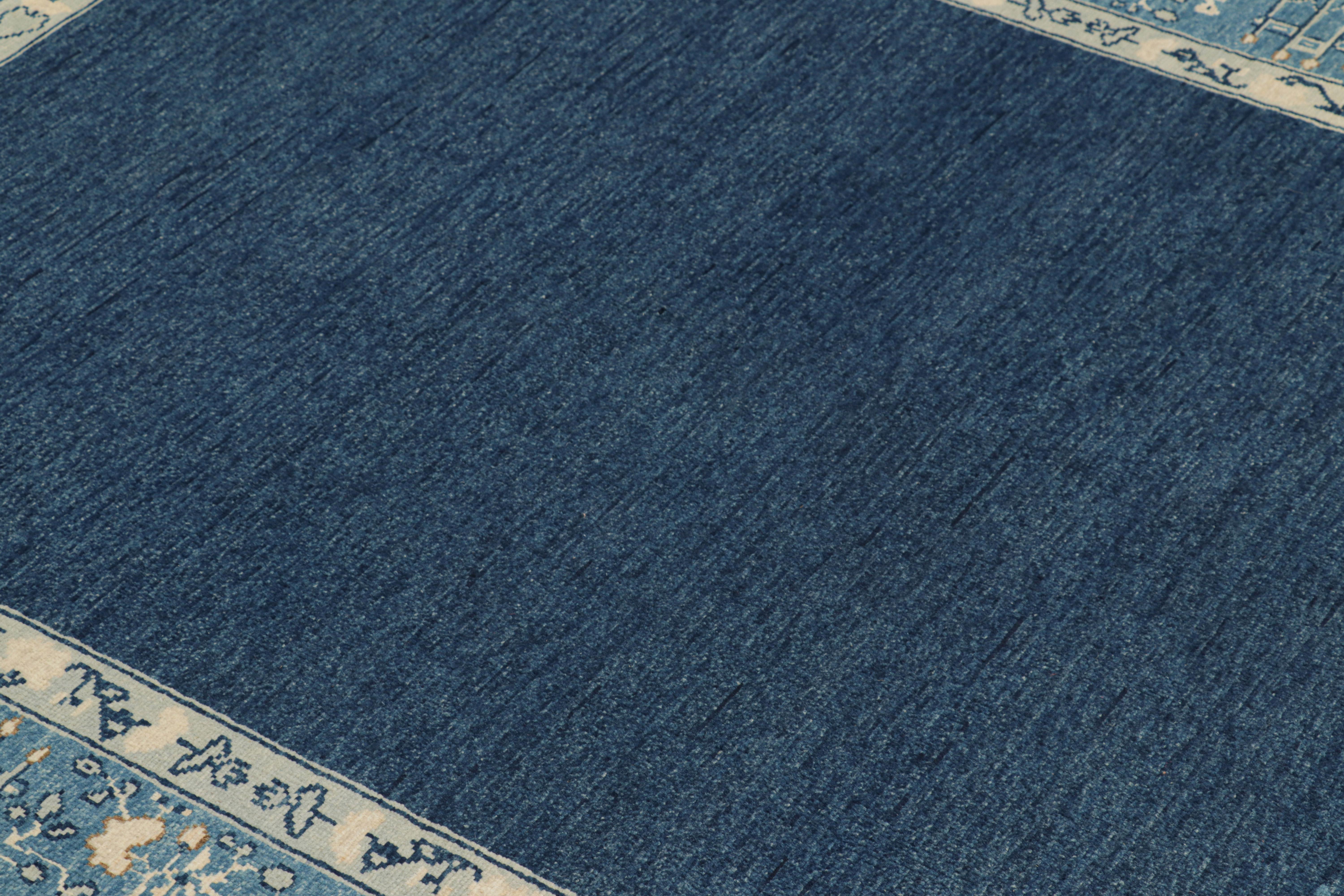 Hand-knotted in wool, this 5x6 Modern Classics rug by Rug & Kilim draws inspiration from antique Peking rugs, Chinese Art Deco rugs, and similar period pieces of the 1920s Chinoiserie style.

On the Design: 

Admirers of the craft will appreciate