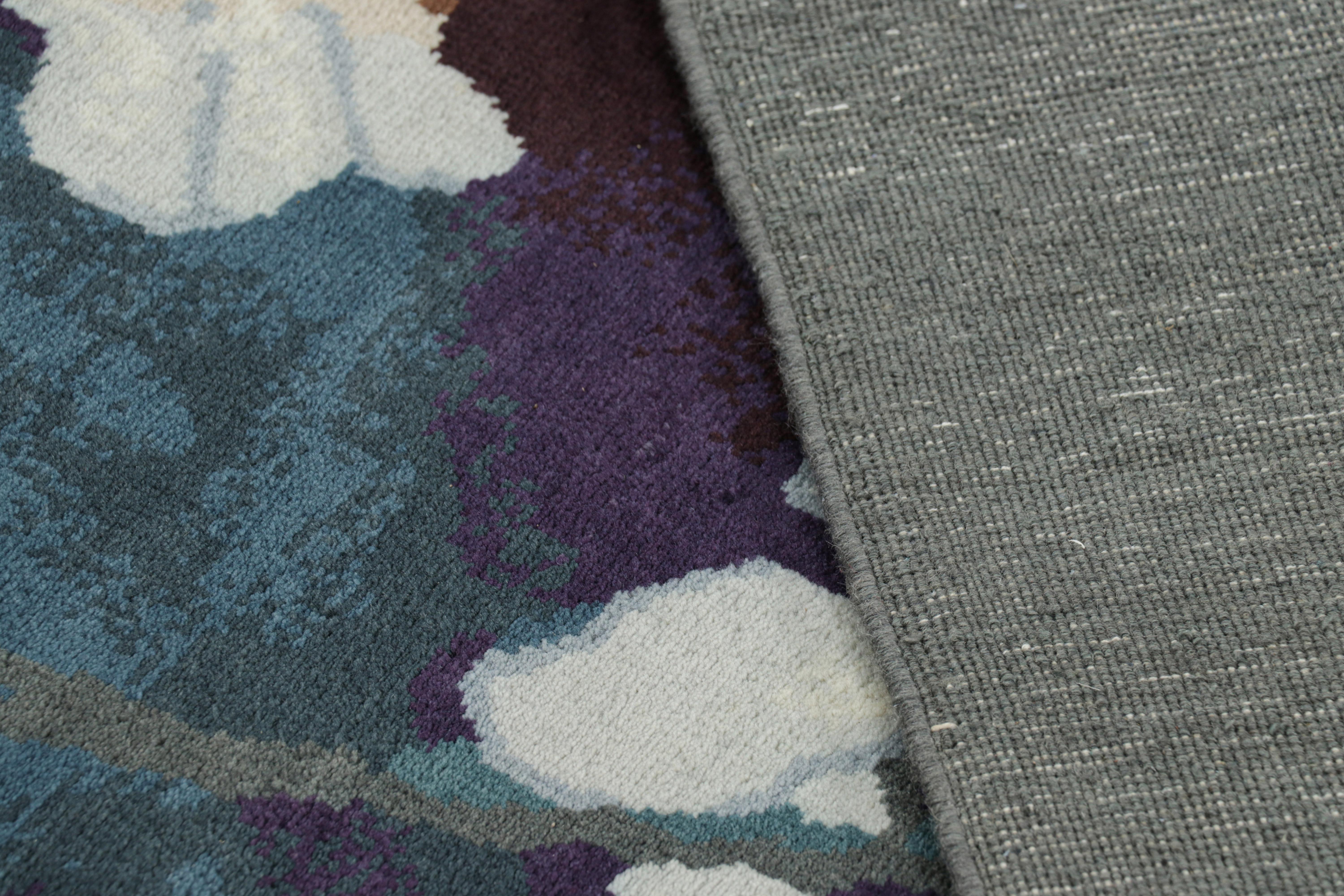 Alfombra china de estilo Art Déco con motivos florales y pictóricos de Rug & Kilim Siglo XXI y contemporáneo en venta