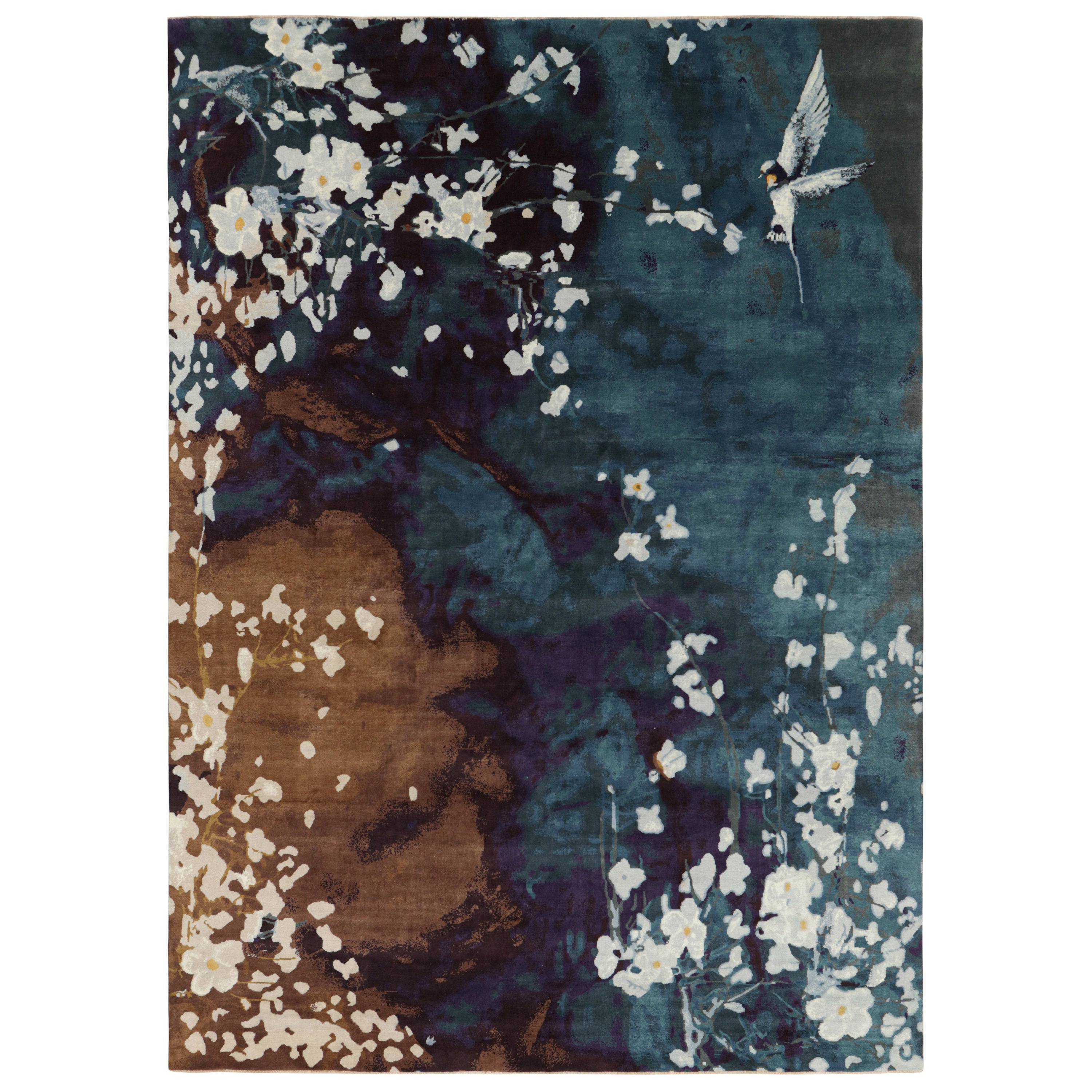 Alfombra china de estilo Art Déco con motivos florales y pictóricos de Rug
Kilim