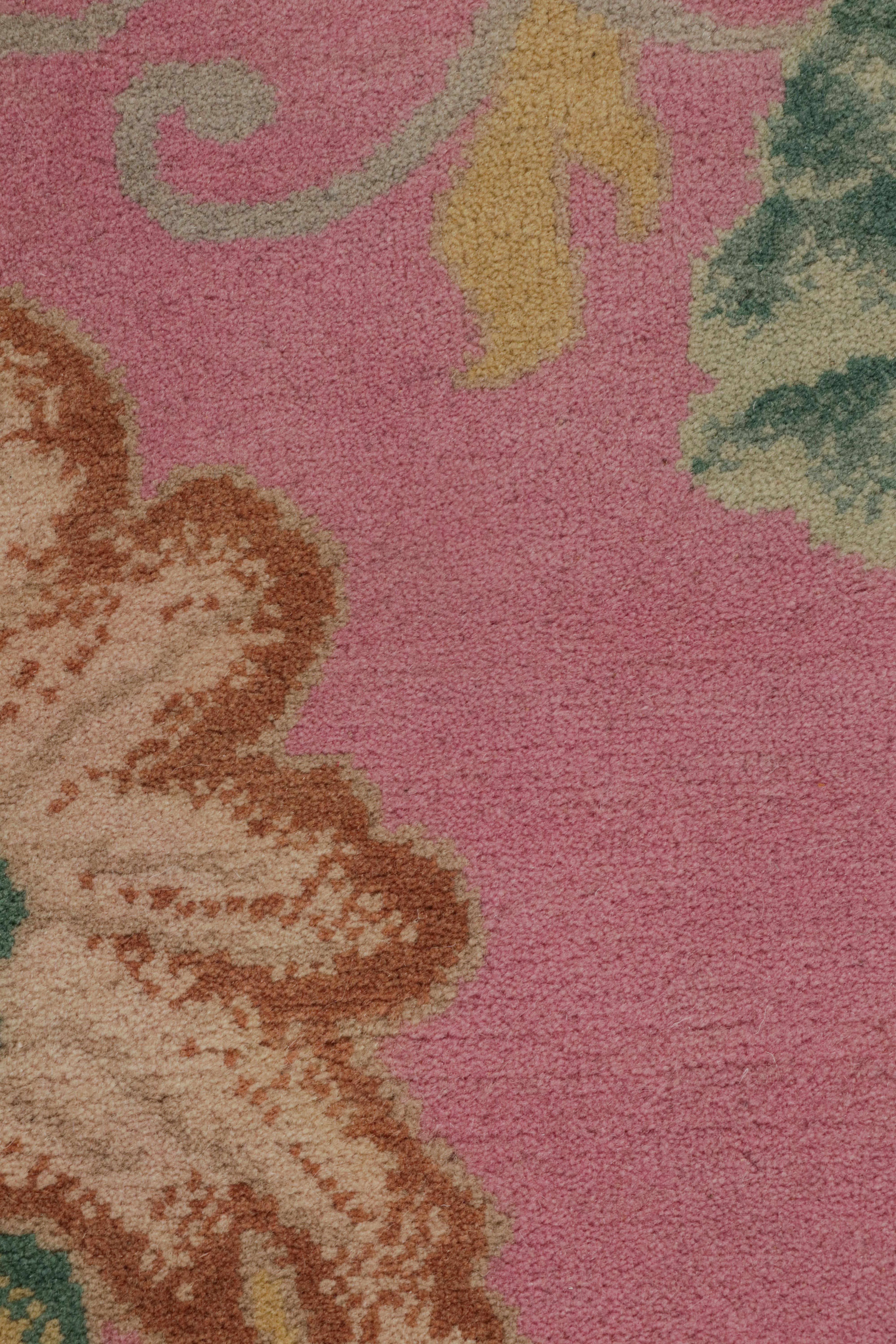 Tappeto in stile Art Deco cinese di Rug & Kilim con motivi floreali geometrici In condizioni Nuovo in vendita a Long Island City, NY