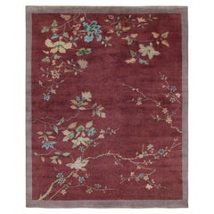 Tappeto in stile Art Deco cinese di Rug & Kilim con motivi floreali geometrici