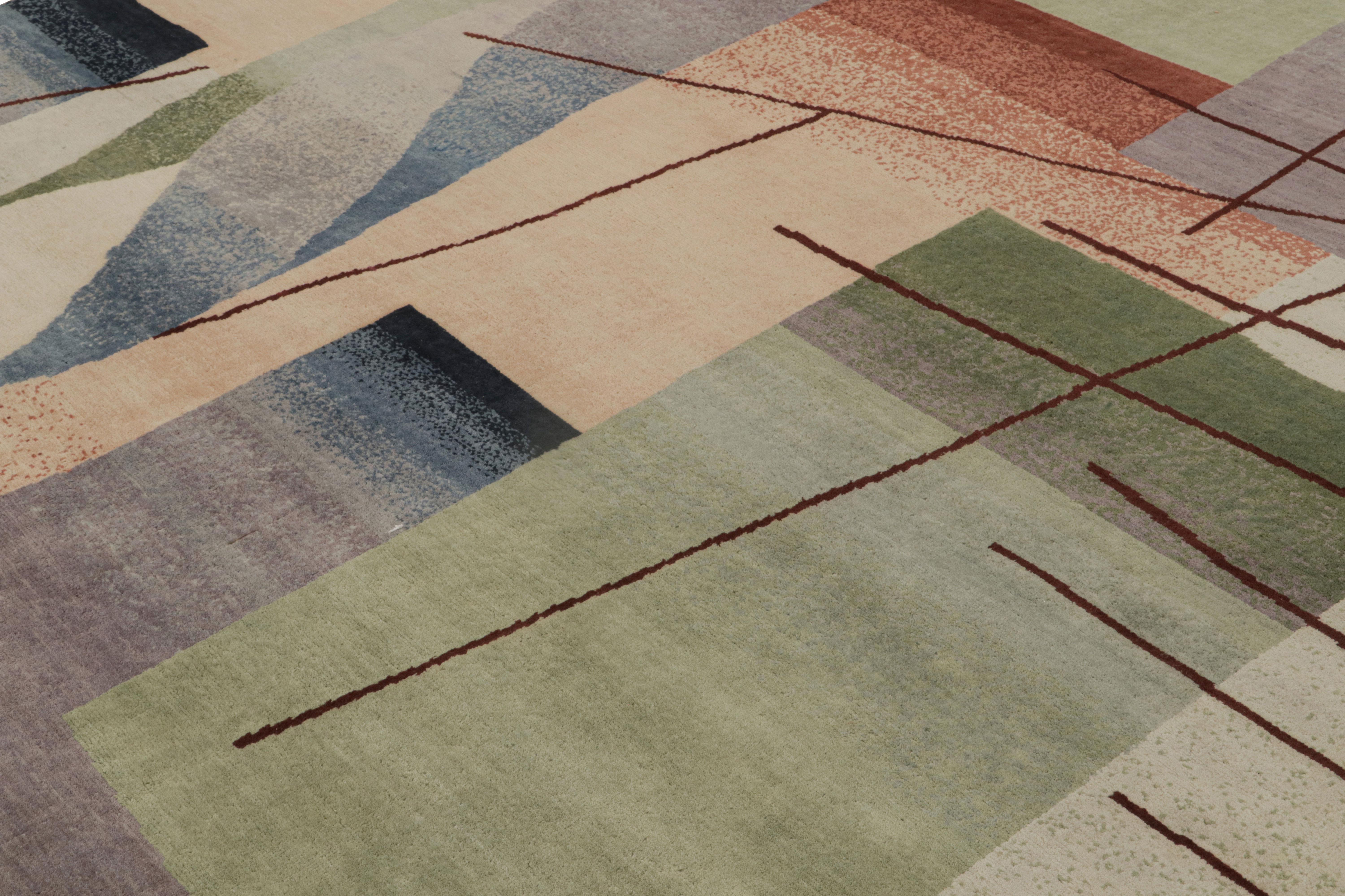 Rug & Kilims chinesischer Teppich im Art-Déco-Stil, mit geometrischen Mustern (Indisch) im Angebot