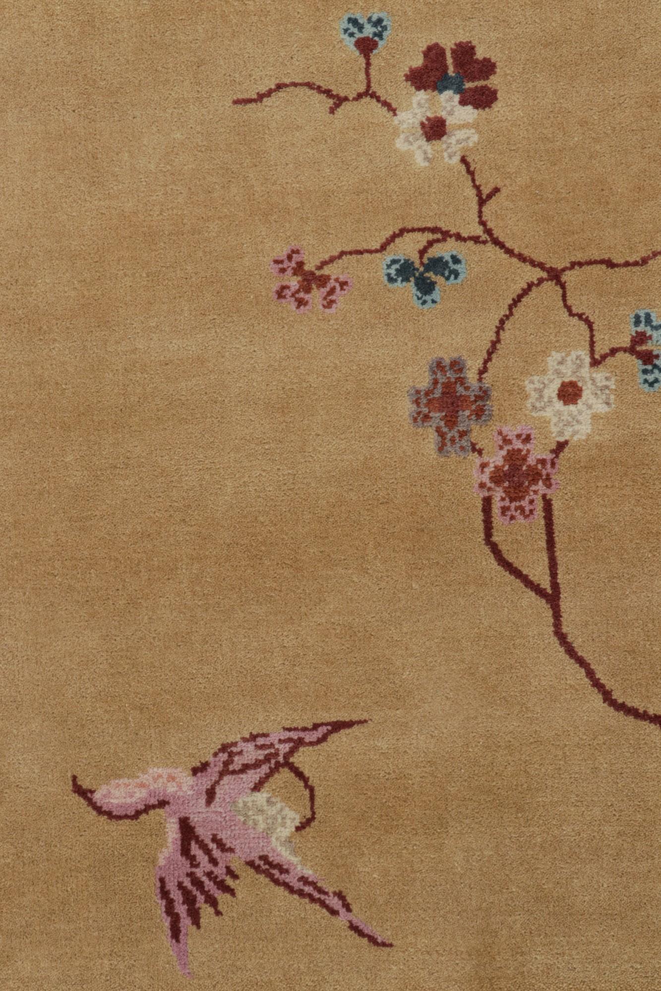 XXIe siècle et contemporain Rug & Kilims Tapis chinois de style Art déco, avec motifs picturaux et floraux en vente