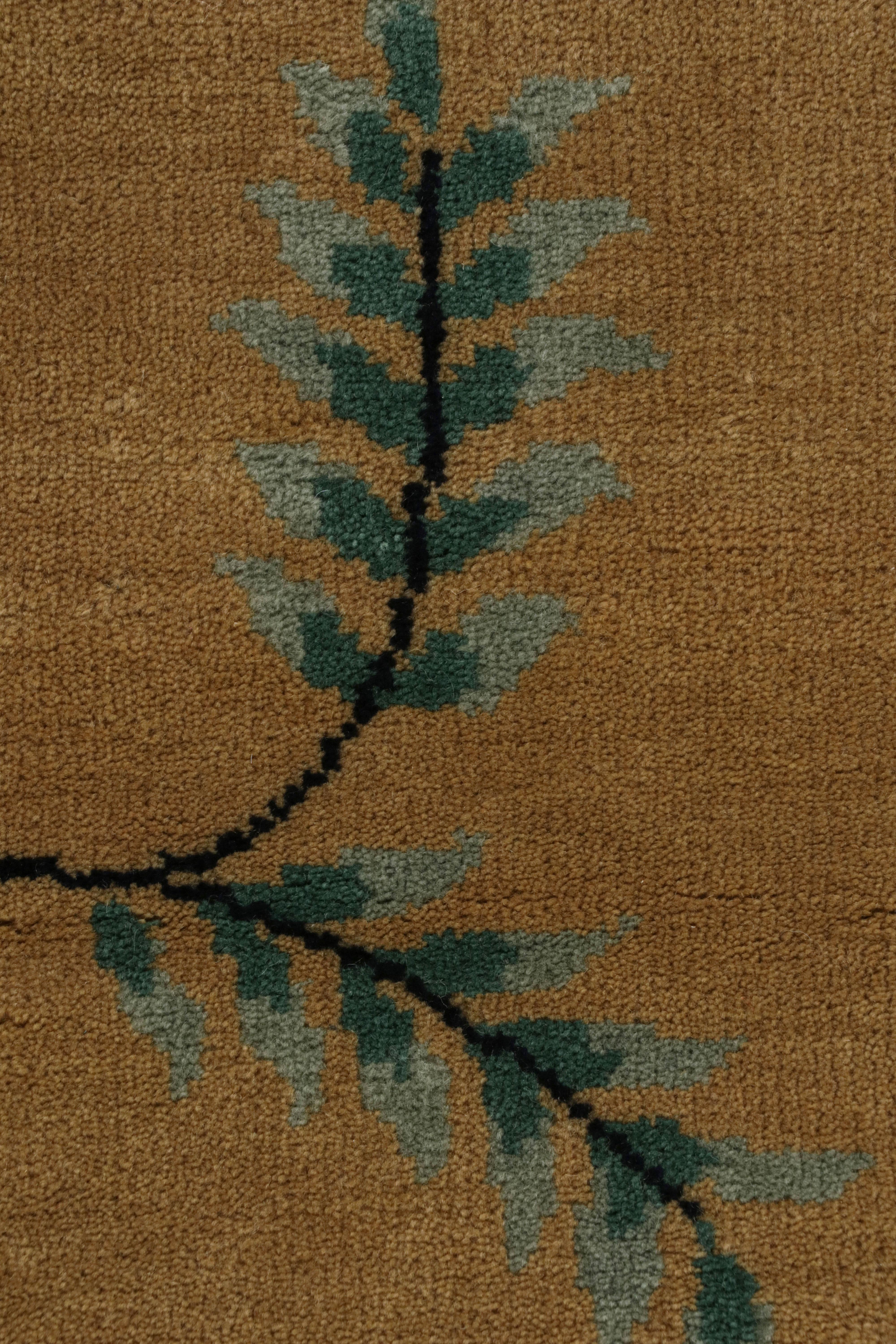 Rug & Kilim - Tappeto sparso in stile Art Deco cinese in oro e blu In condizioni Nuovo in vendita a Long Island City, NY