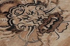 Rug & Kilim’s Chinese Inspired Dragon Rug, Pictorial in Sand and Earth Tones