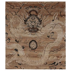 Rug 
Kilim’s Chinese Inspired Dragon Rug, Pictorial in Sand and Earth Tones