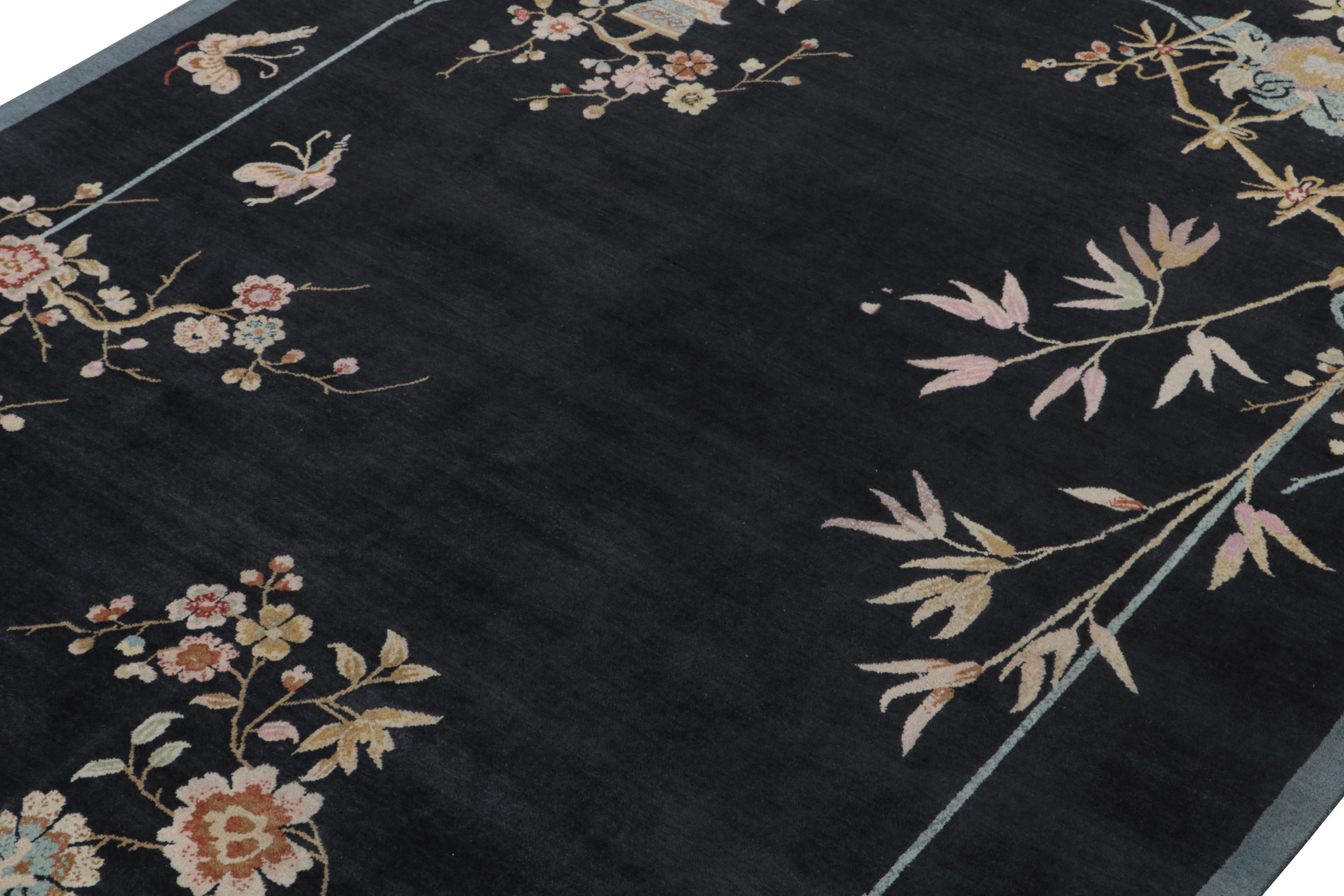 This 9x12 ode to Chinese Art Deco rugs is the next addition to Rug & Kilim’s newly inspired Deco Collection. Hand-knotted in wool.

Further on the Design: 

This piece boasts the minimalist Deco style of the 1920s and reimagines it with new