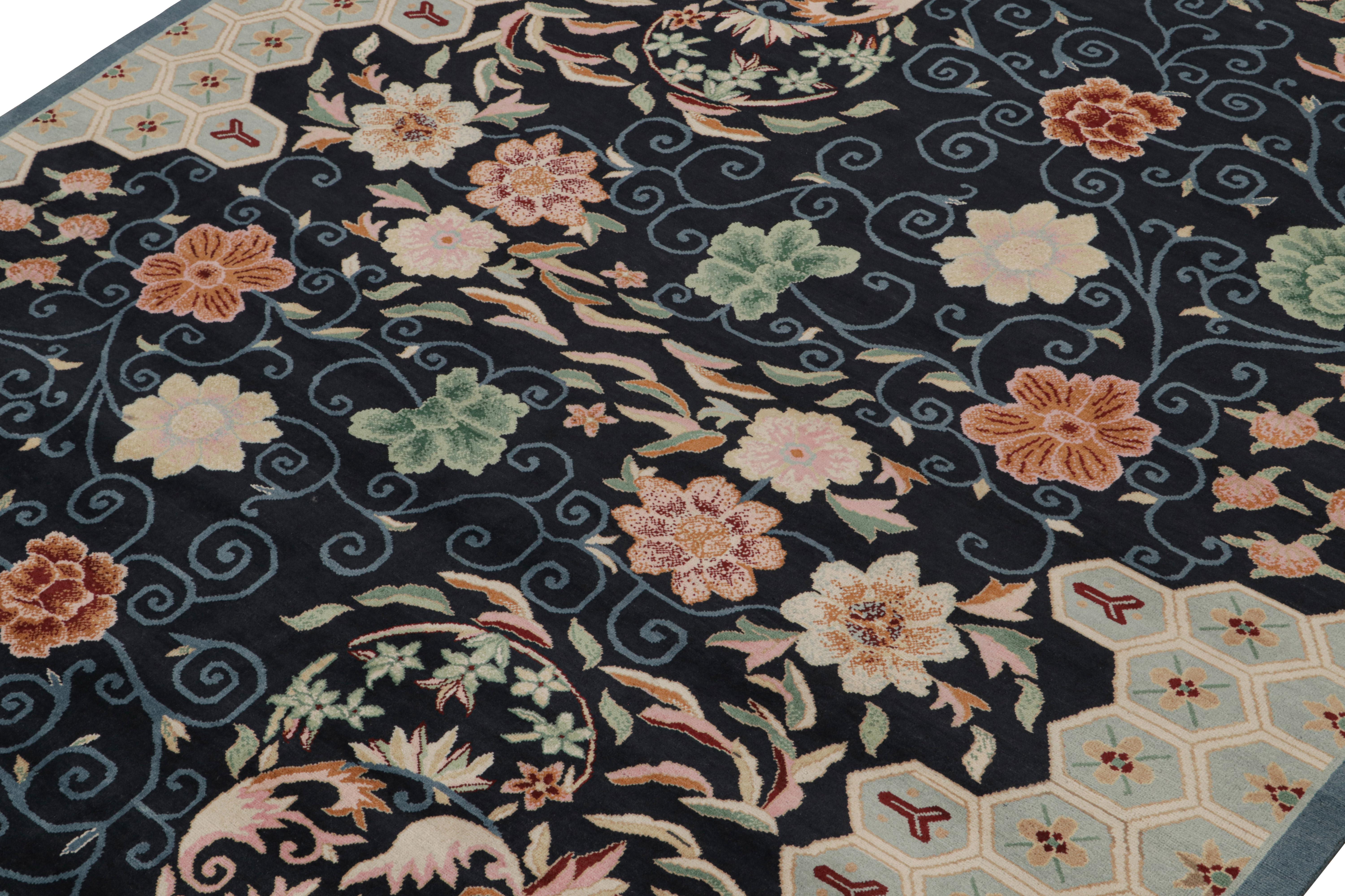 This 9x12 ode to Chinese Art Deco rugs is the next addition to Rug & Kilim’s newly inspired Deco Collection. Hand-knotted in wool.

Further on the Design: 

This piece highlights the Deco style of the 1920s and reimagines it with new possibilities