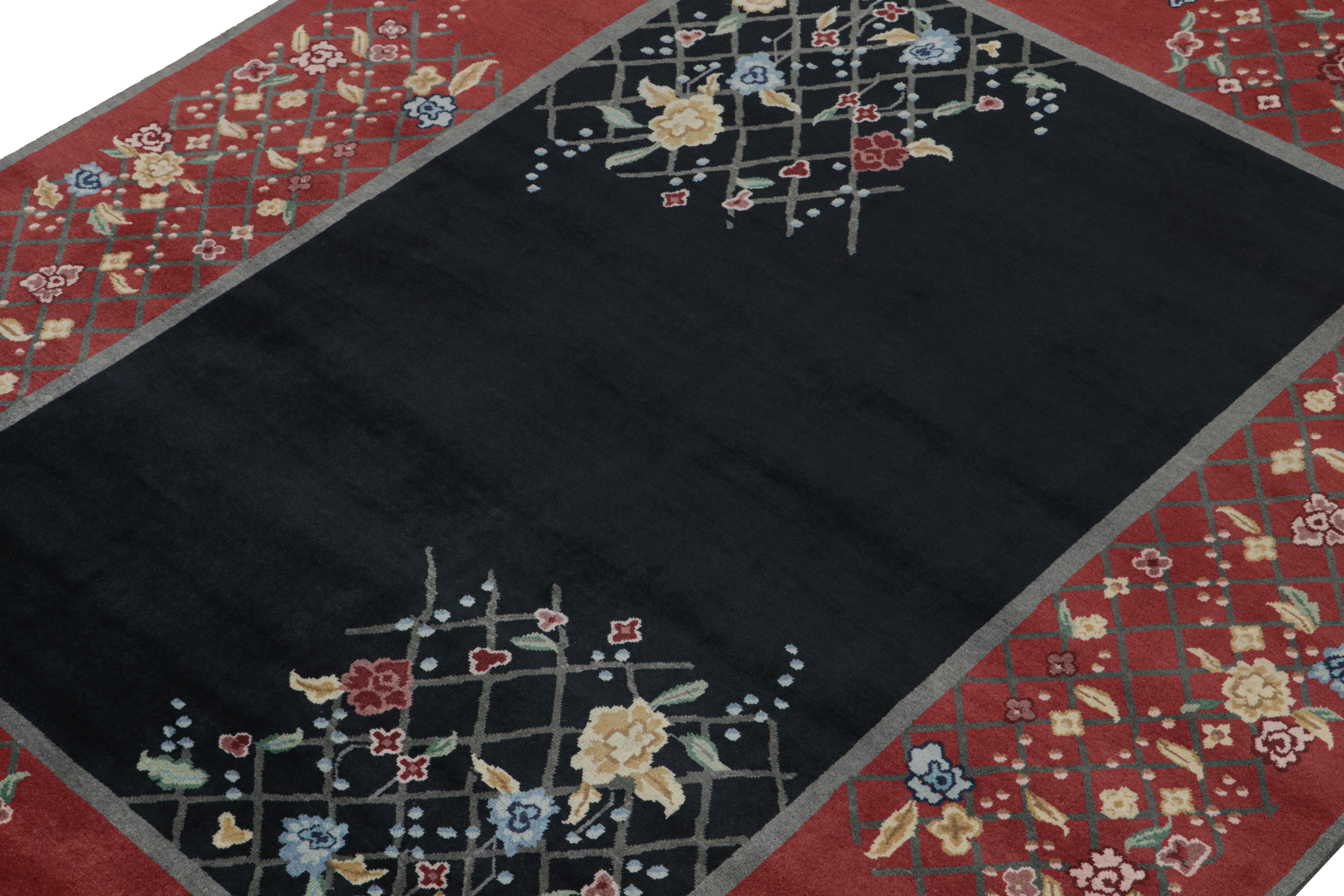 This 8x10 ode to Chinese Art Deco rugs is the next addition to Rug & Kilim’s newly inspired Deco Collection. Hand-knotted in wool.

Further on the Design: 

This piece boasts the minimalist Deco style of the 1920s and reimagines it with new