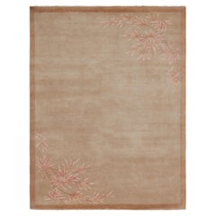 Rug & Kilim’s Chinese Style Art Deco Rug in Tones of Brown with Floral Patterns