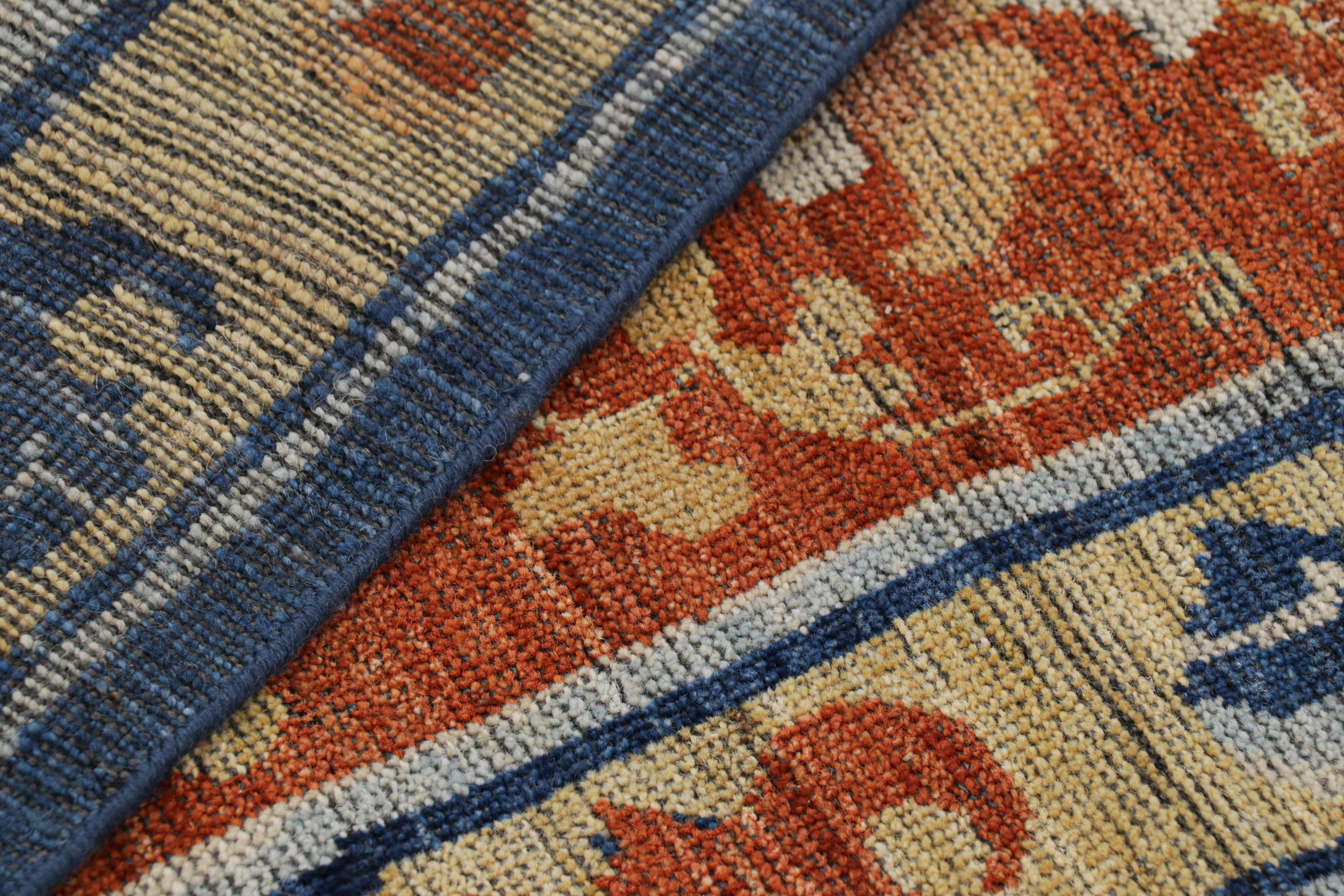 Contemporary Rug & Kilim’s Chinese Style Runner Rug in Burnt Orange with Kirin Pictorials For Sale