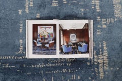 Rug & Kilim’s “City Light” Abstract Round Rug in Blue & Ivory