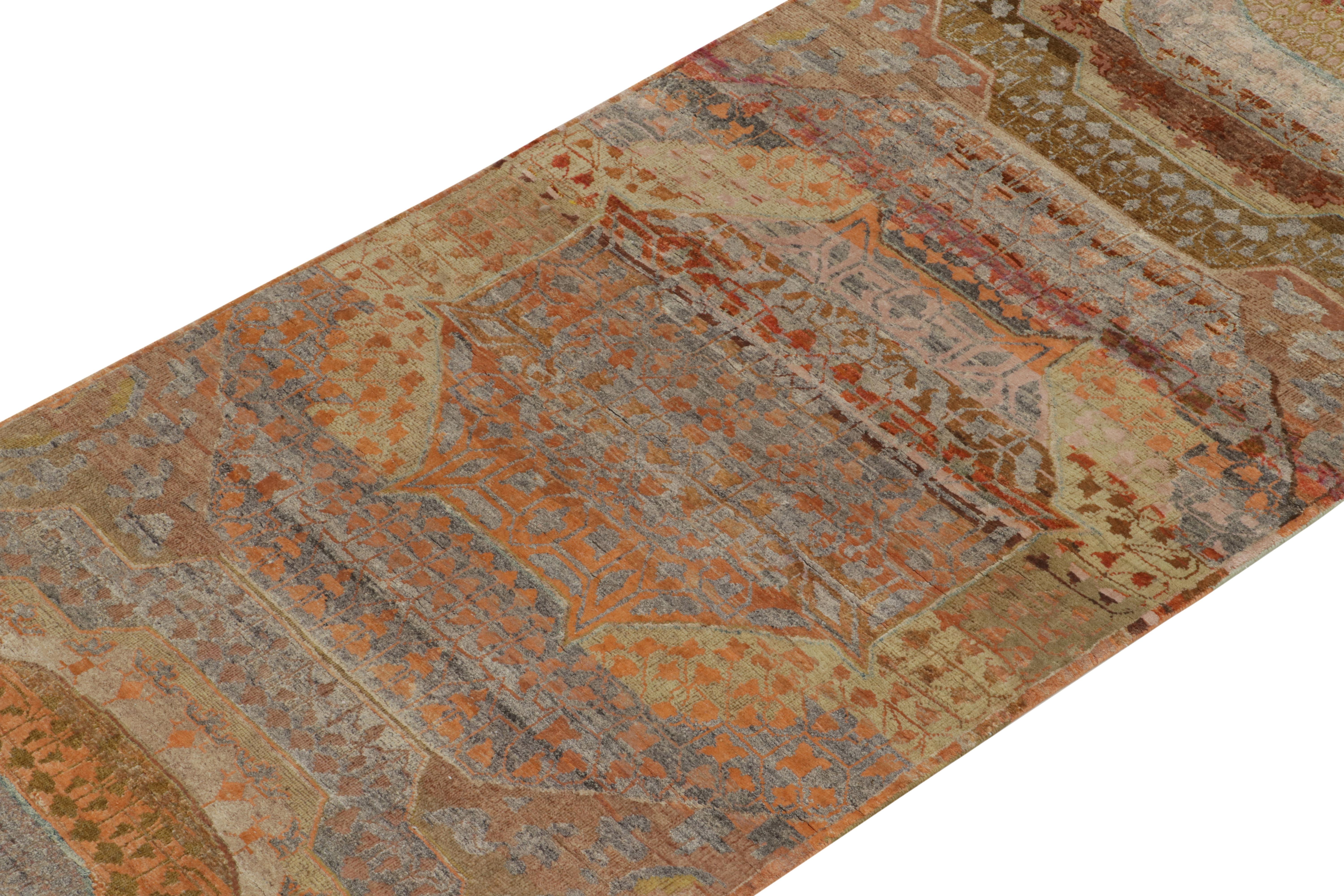 Noué à la main Tapis et tapis de couloir classique Agra de style Kilims à motifs de médaillons polychromes en vente