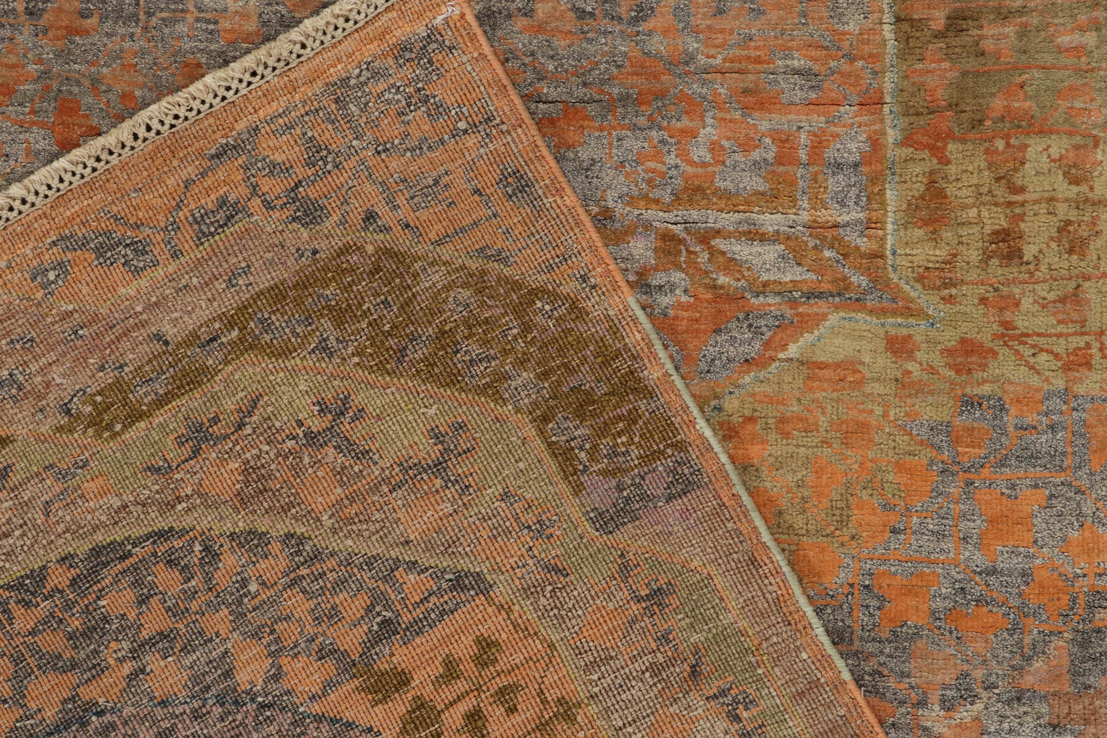 Contemporary Rug & Kilim’s Classic Agra style runner in Polychromatic Medallion Patterns For Sale