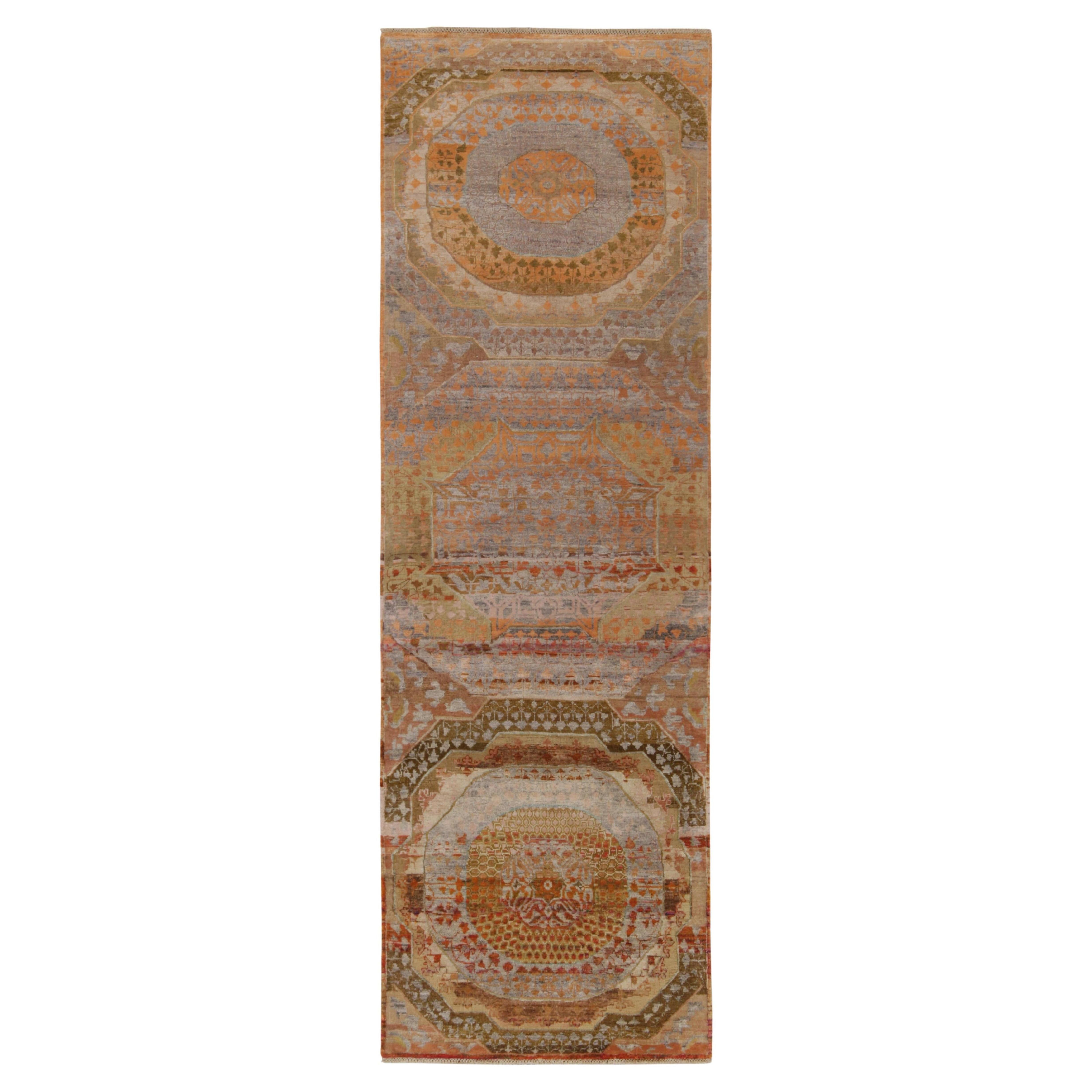Tapis et tapis de couloir classique Agra de style Kilims à motifs de médaillons polychromes en vente
