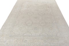 Rug & Kilim’s Classic Custom Rug in All over Blue, Beige-Gray Geometric Pattern