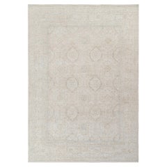 Rug & Kilim’s Classic Custom Rug in All over Blue, Beige-Gray Geometric Pattern