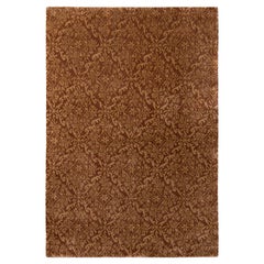 Rug & Kilim's Classic European Style Rug in All over Brown, Gold Floral Pattern